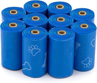Poop Bags for Dogs - Blue, 150 Count | Unscented, Leak-proof, Easy-Tear perforations, 15 Thick Bags per roll, Outdoor Walking & Travel, Fits Standard Holders