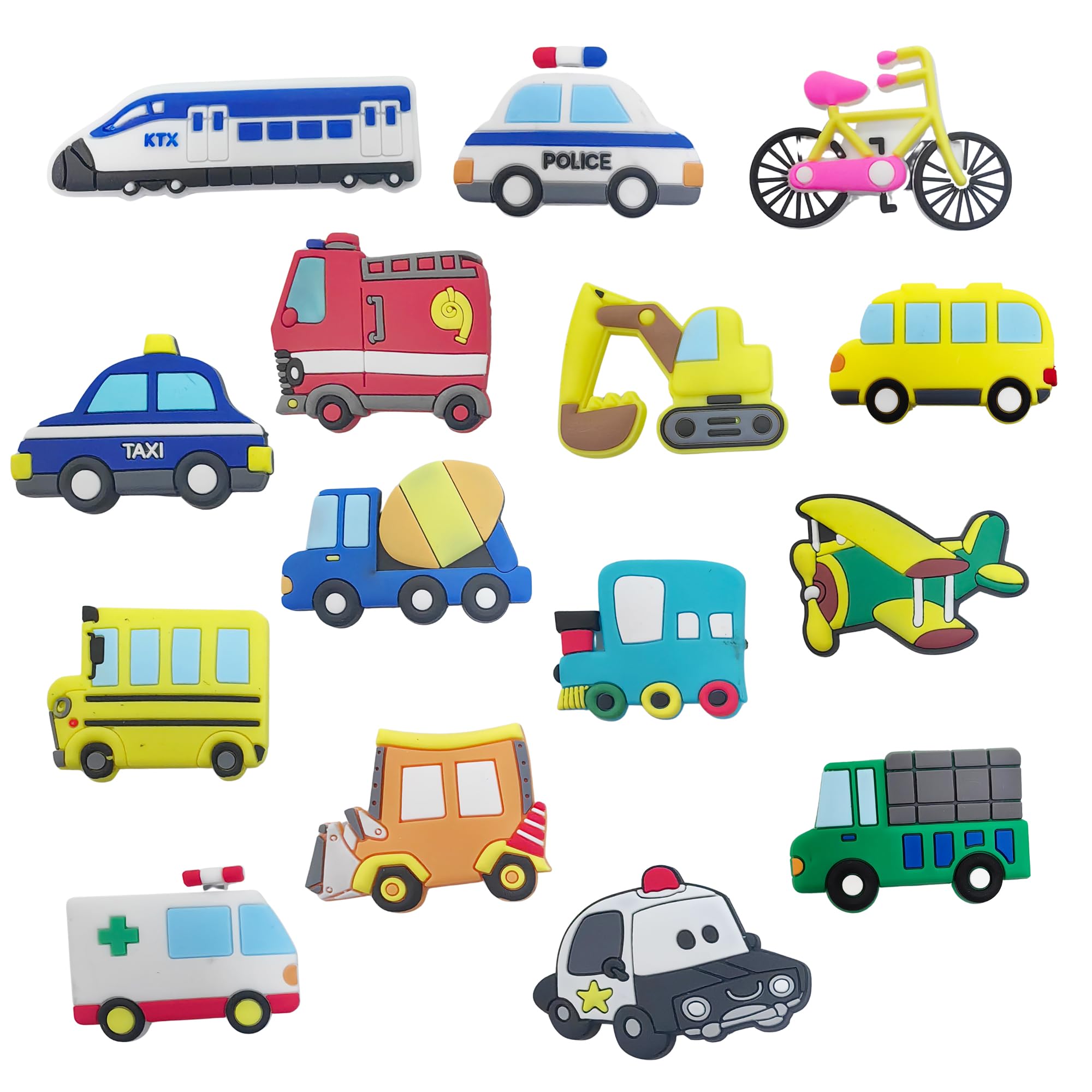 Vehicle Fridge Magnets for Kids Toddlers, 15PCS Transports Car Fridge Stickers for Kids, Kitchen Decorative Fridge Magnets for Refriderator Whiteboard (Car)