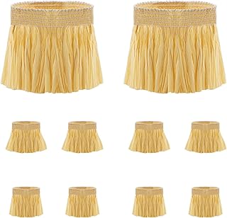 Scarecrow Costume Set, 10pc Raffia Material Kit with Dry Straw Neck, Arm & Ankle Ties for Party & Halloween Decoration