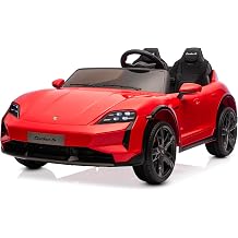 Kidzone 2 Seater Ride on Car for Kids Ages 37-96 Months, Red | 12V Battery Powered Electric Sports Toy w/Parent Remote Control, LED Headlights, FM & Bluetooth, Dual Driving Modes