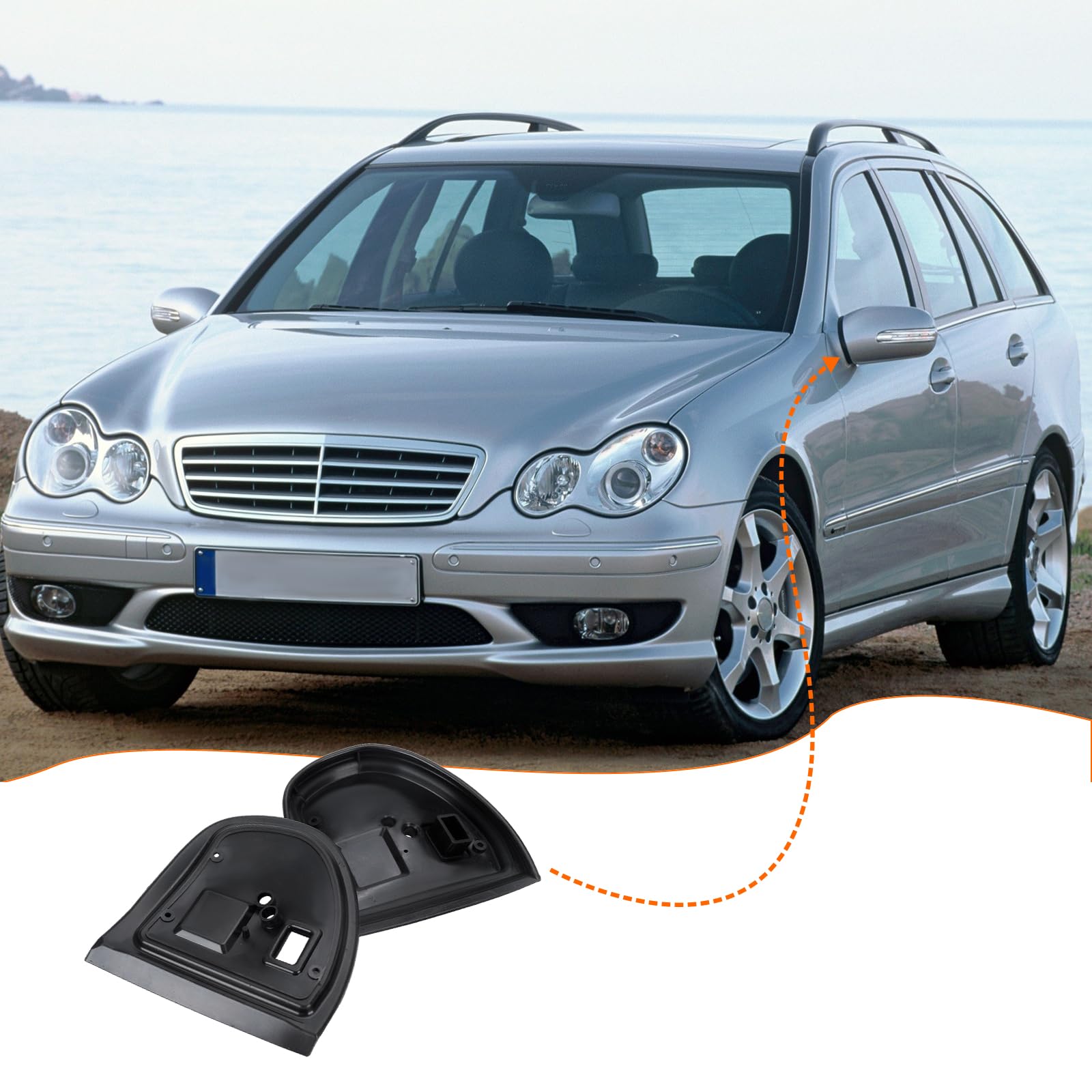 1 Par de Juntas de Goma Para Espejo, Reemplazo del Lado Derecho Izquierdo Compatible con Mercedes-Benz C Class W203 S203 E Class W211 S211 - A413133420 A413131418