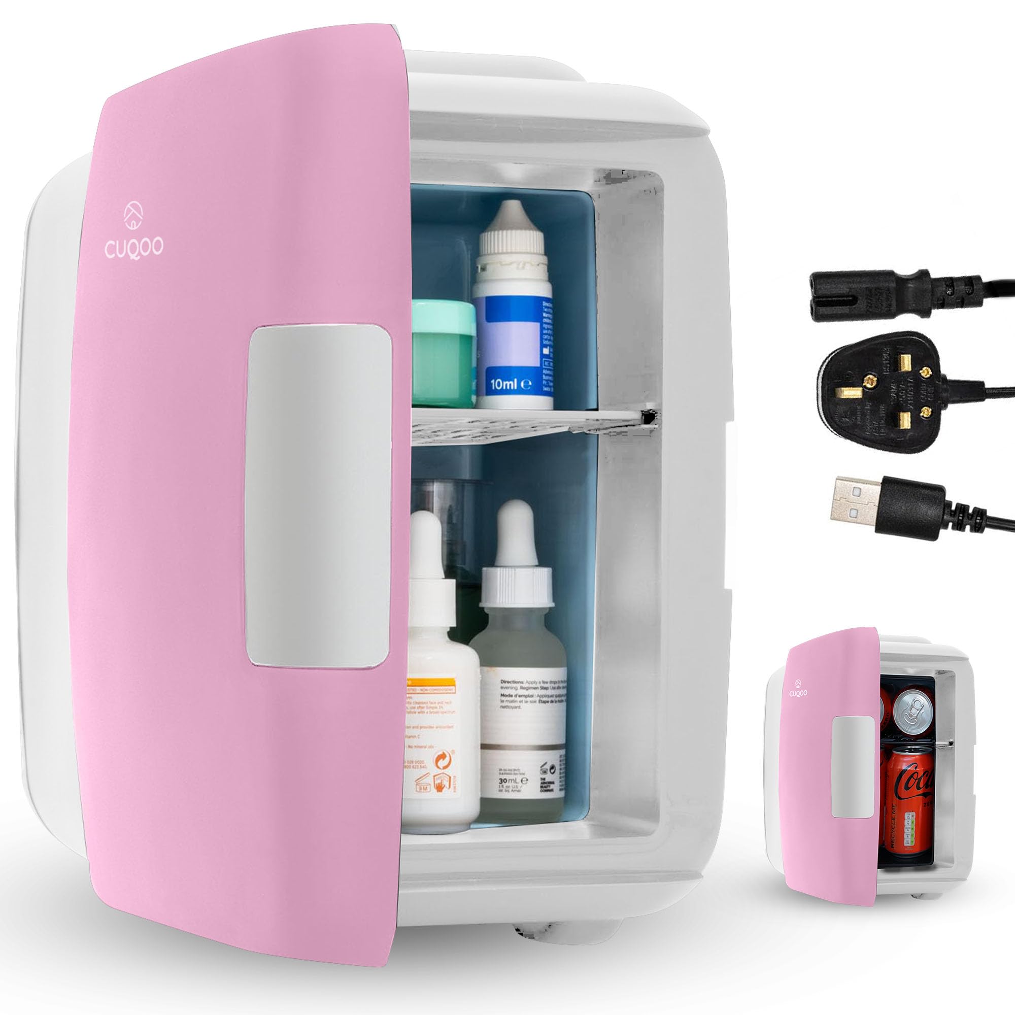CUQOO Mini Fridge 4 Litre Quiet AC/DC Portable Cooler & Warmer for Drinks, Skincare & Food, Compact Tabletop Design, for Bedrooms, Home, Caravans, Cars, Thoughtful Gift Idea — view 13