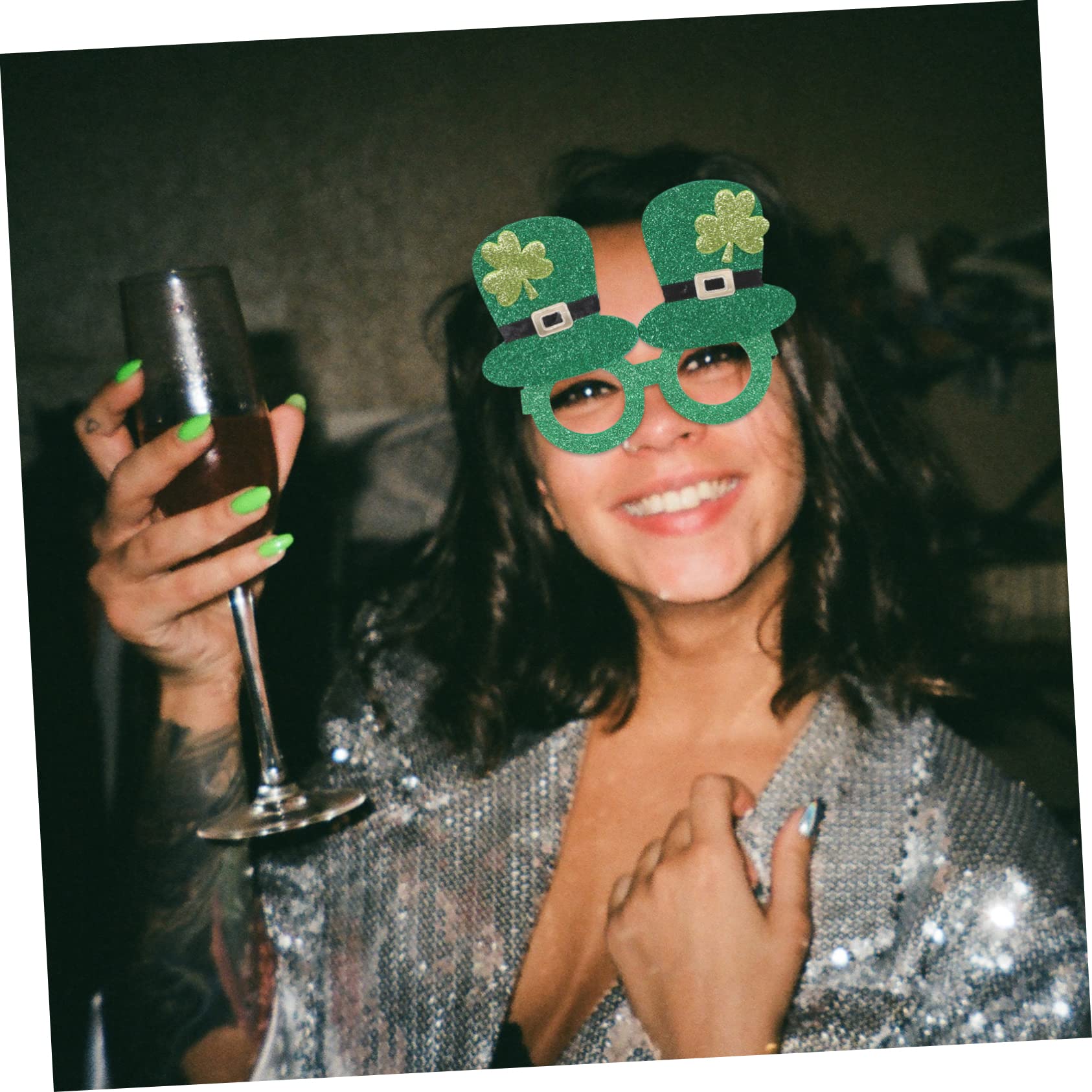 MAGICLULU 2 Sätze Kleebrille Lustige Verkleidungsbrille St. Patricks Day Partybrille Sonnenbrille Zum St. Patricks Day St. Patricks Day Kostümzubehör Schnapsgläser Plastik Green 6 Paare * 2