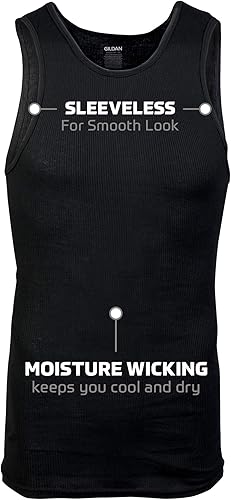 Miniatura 2 de Gildan - Camiseta sin mangas A-Shirt para hombre, paquete múltiple, estilo G1104