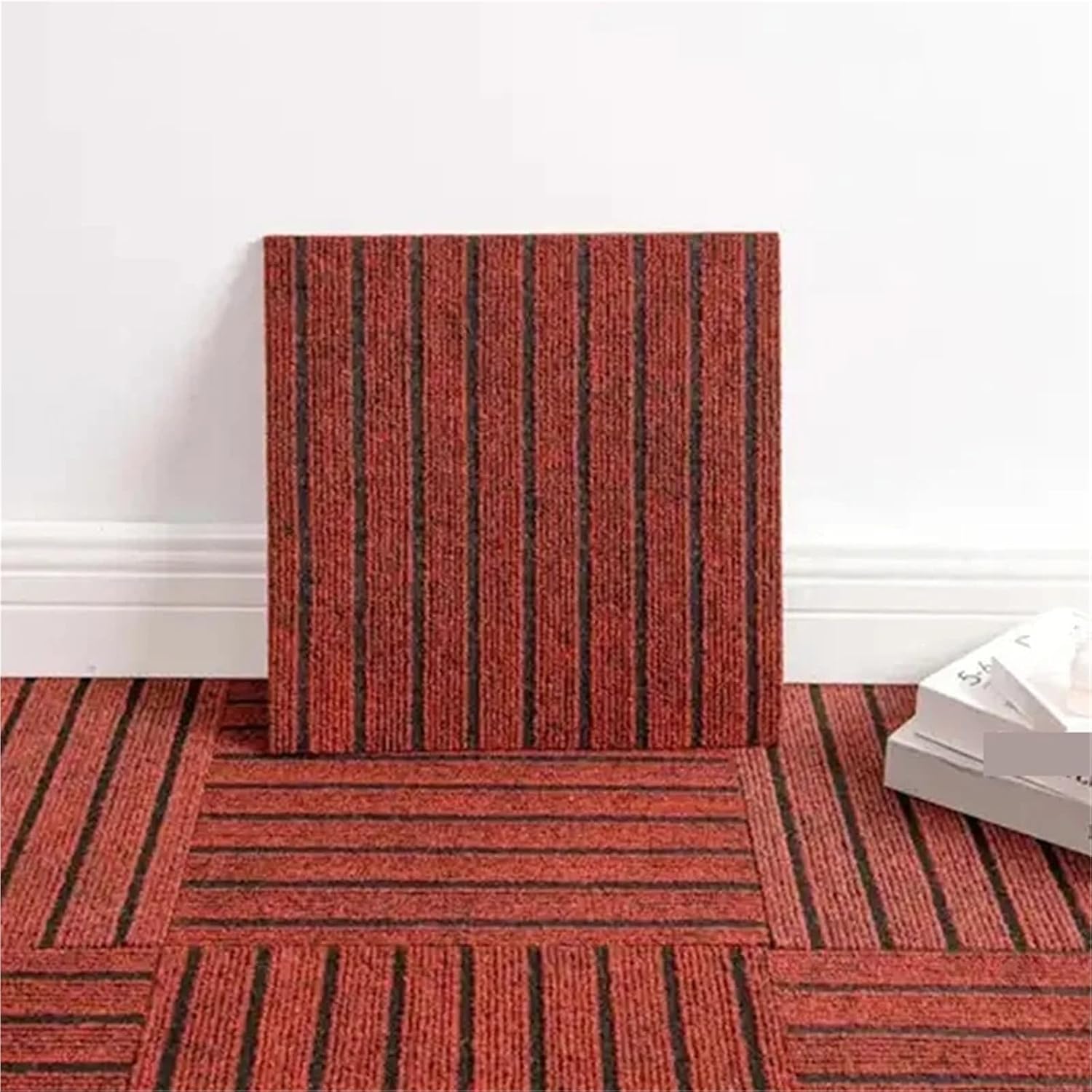 Self-Adhesive Carpet Tiles 6Pcs Reusable Self-Adhesive Carpet Tile Floor Mat with Anti Slip and Wear-Resistant Flooring