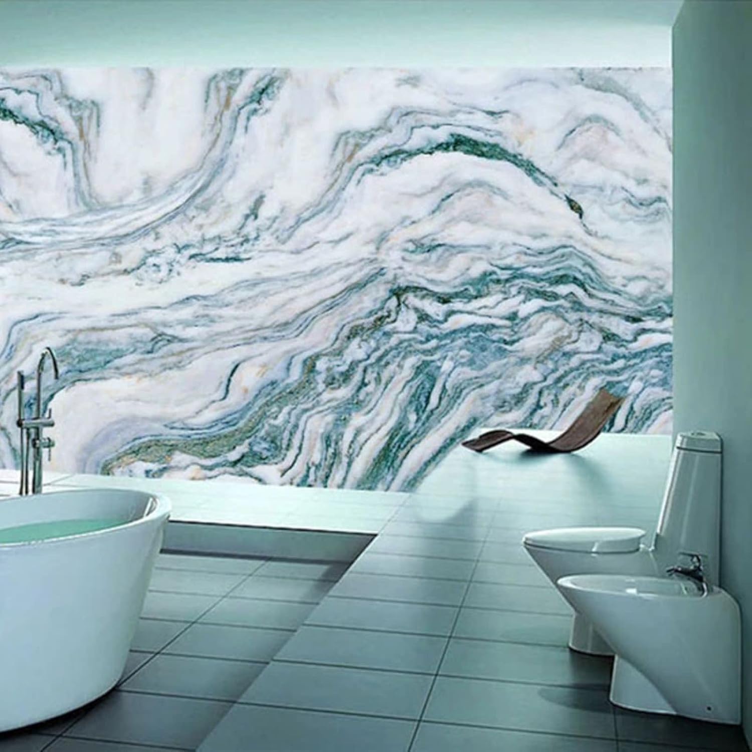 Amazon カスタム壁画壁紙モダンブルー大理石インク風景家の装飾壁紙3d背景壁 250cmx175cm 98 4x68 9inch 壁紙