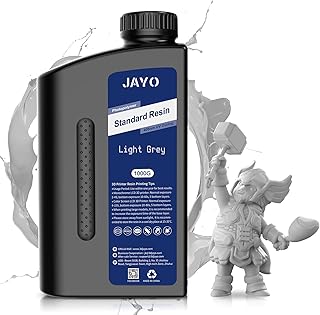 3D Printer Resin, JAYO 1KG 3D Resin for 4K 8K LCD/DLP/SLA 3D Printers, 405nm Standard Photopolymer Fast Curing Resin, High Precision, Low Shrinkage, Grey 1000g