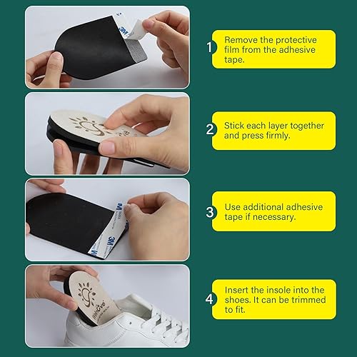 Miniatura 7 de Welnove Insertos ortopédicos para zapatos, elevadores de talón ajustables de 1 pulgada, blanco, unisex, mediano, 2 pares