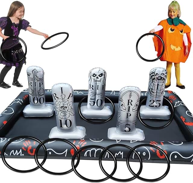 Giant Tombstone Ring Toss Halloween Games Party Favors for Kids Family |...
