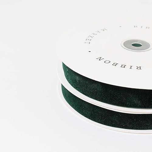 Miniatura 5 de Cinta de terciopelo verde para envolver regalos, 78" x 20 yardas