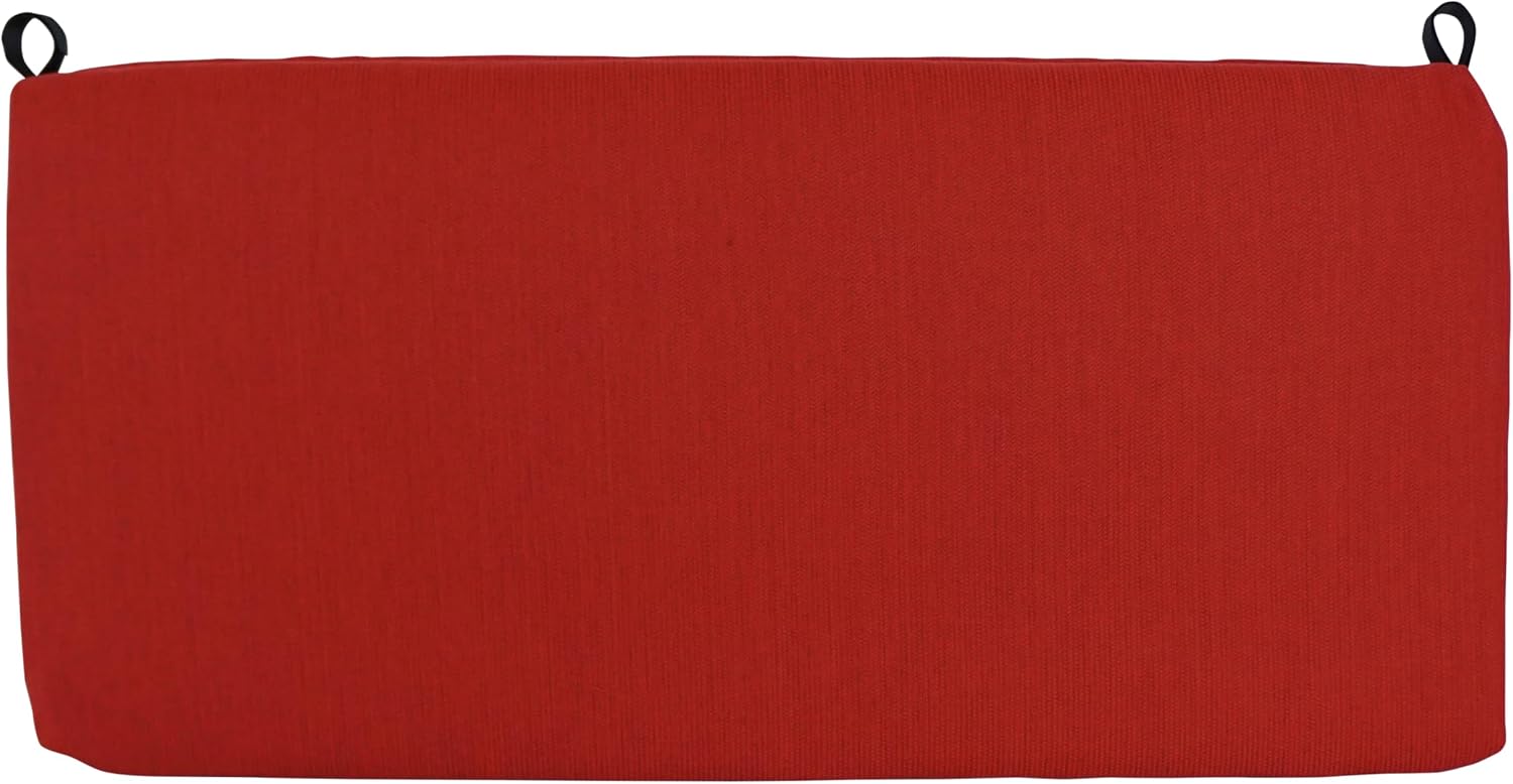 Blazing Needles Outdoor Olefin Bench Cushion, Ribtex Red, 42 x 19, 1 Count
