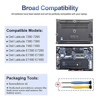 Amazon.com: 60Wh F3YGT Laptop Battery for Dell Latitude 12