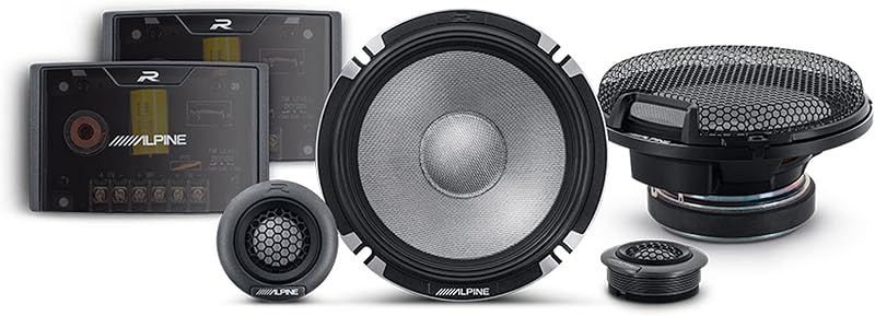 Alpine R2-S652 Juego de parlantes componentes de 2 vías de alta resolución R-Series Pro de 6,5", par | Audio de alta resolución de 6,5 pulgadas con tweeters y woofers separados, sonido suave para puertas de automóvil, actualización estéreo de fábrica