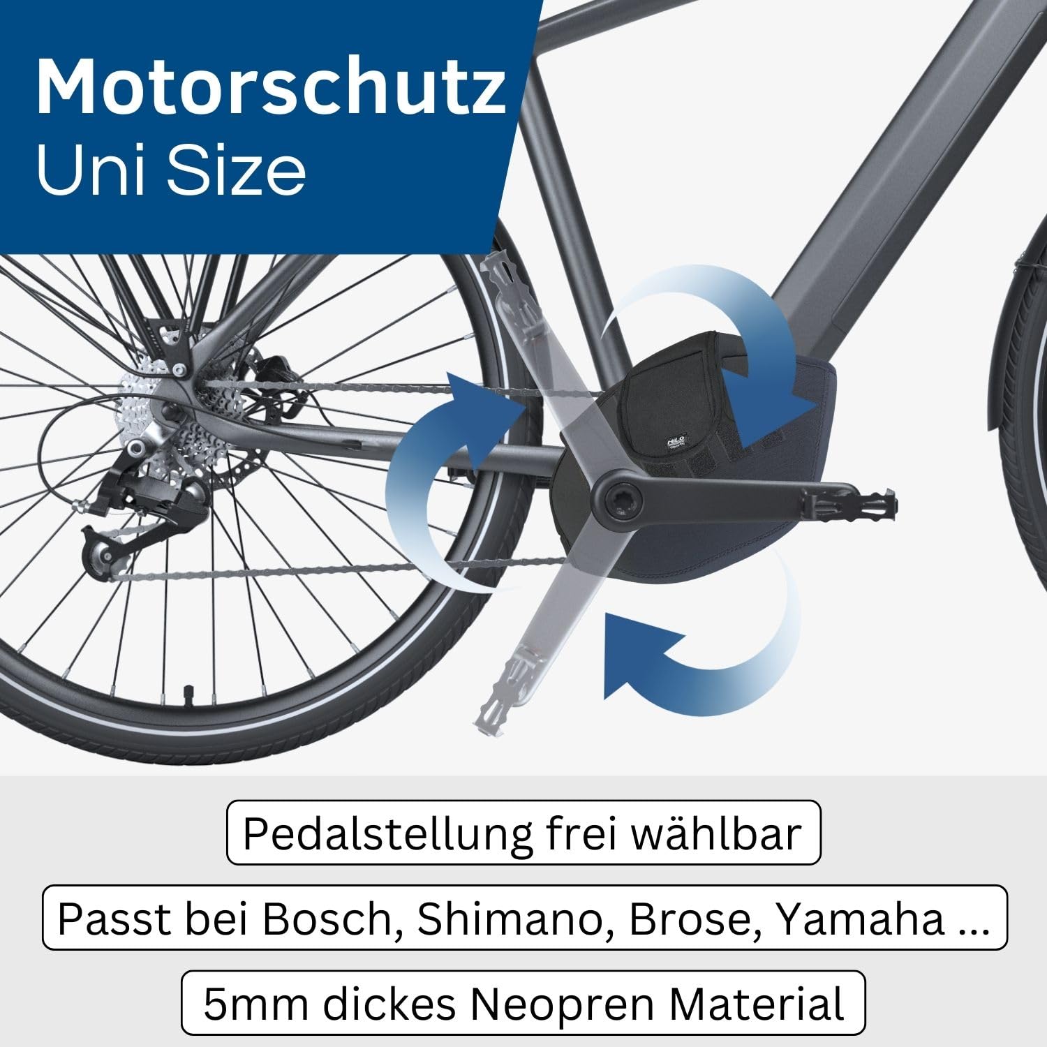 HiLo sports 3-teiliges E-Bike Transportschutz Set - Akku Schutzhülle, Motor Schutzhülle & Lenker Hülle - Elektronik-Schutz - Schützt vor Regen, Spritzwasser & Schmutz - Für alle Fahrzeuge (Blau)