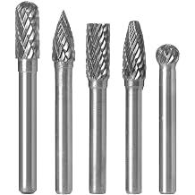 1 Set 6X8MM Head Tungsten Carbide Rotary Burr Set Die Grinder Bit 1/4-Inch Shank Grinder Drill Rotary Burrs Cutting Burs Metal Polishing