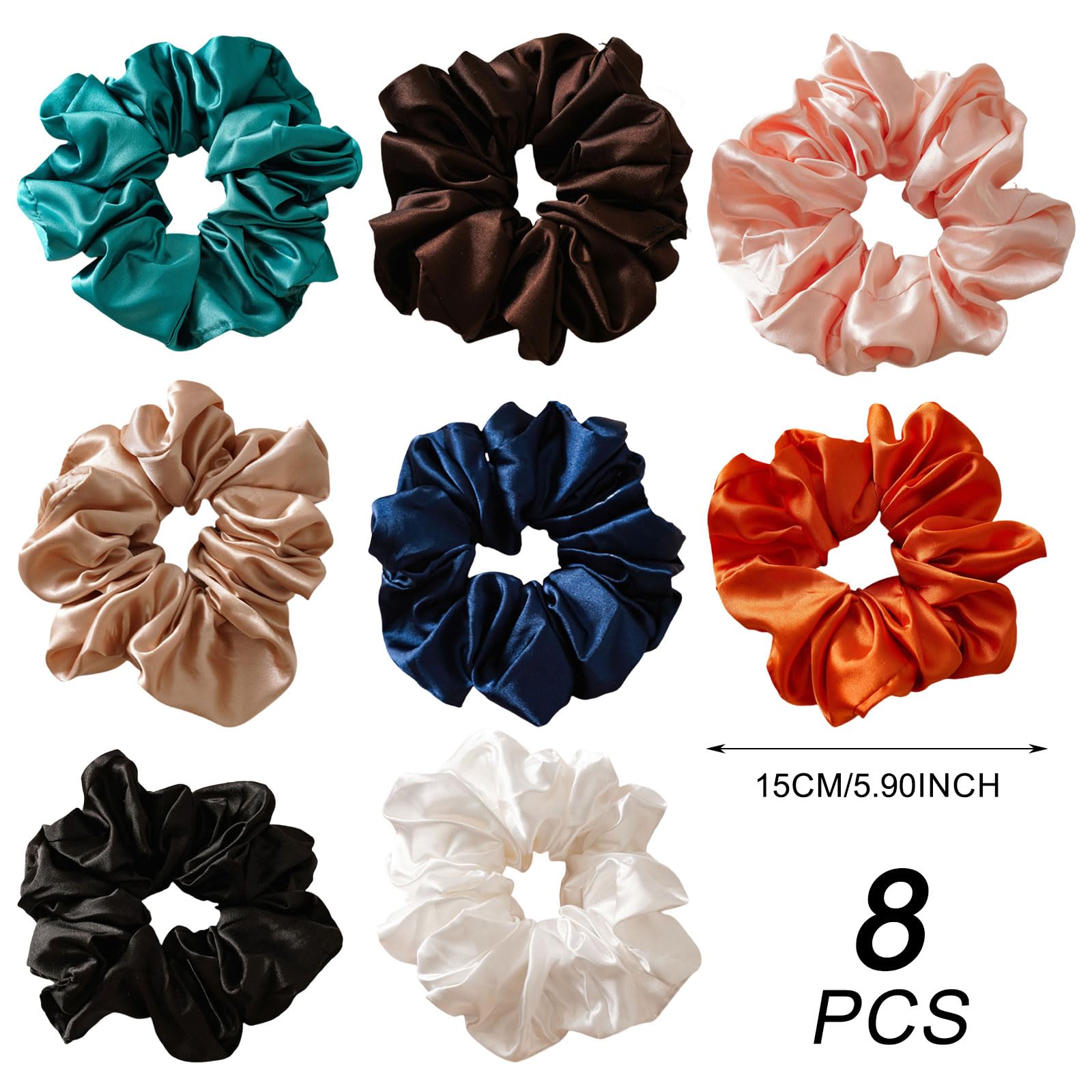AWAVM 7Pcs Large Satin & Silk Scrunchies Set - Image 2