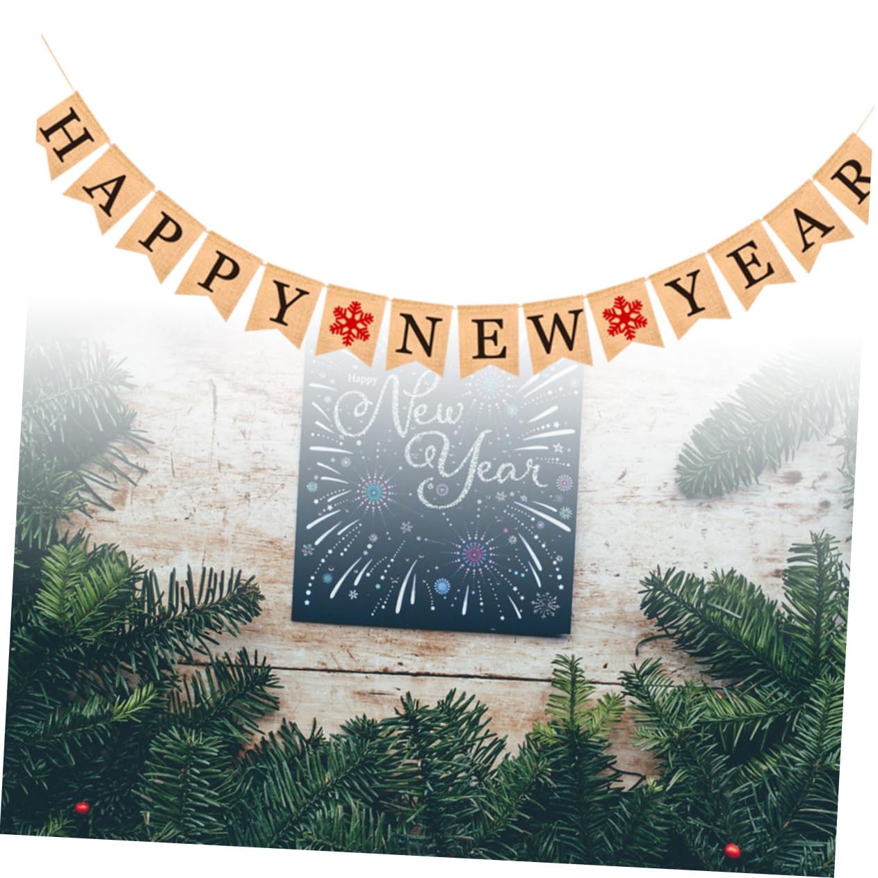 PRETYZOOM 3 Banderines Navideños De Papel Decorativos Con Cuerda Acoplable Para Fiestas.