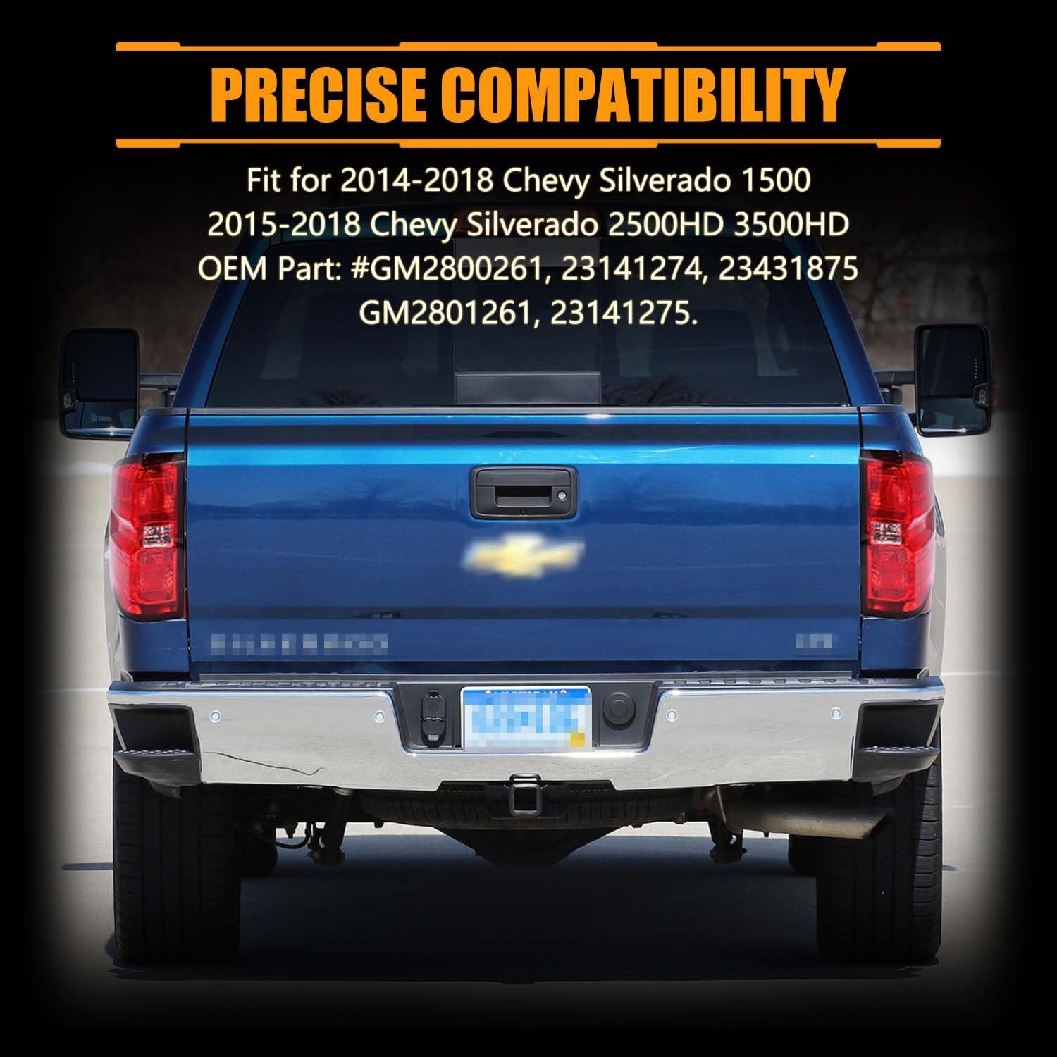 Left Tail Lights for 2014-2019 Chevy Silverado 1500 2500HD 3500HD, 2015-2019 GMC Sierra 3500HD, 2019 Silverado 1500LD, Tail Light Assembly Driver Side Taillights, Brake Rear Lamp, 1 PC