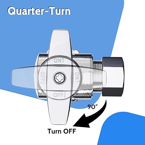 Miniatura 5 de VINTEX Kit de fontanería de conector de inodoro, válvula completa de inodoro con manguera de conector de inodoro de acero inoxidable de 12 pulgadas