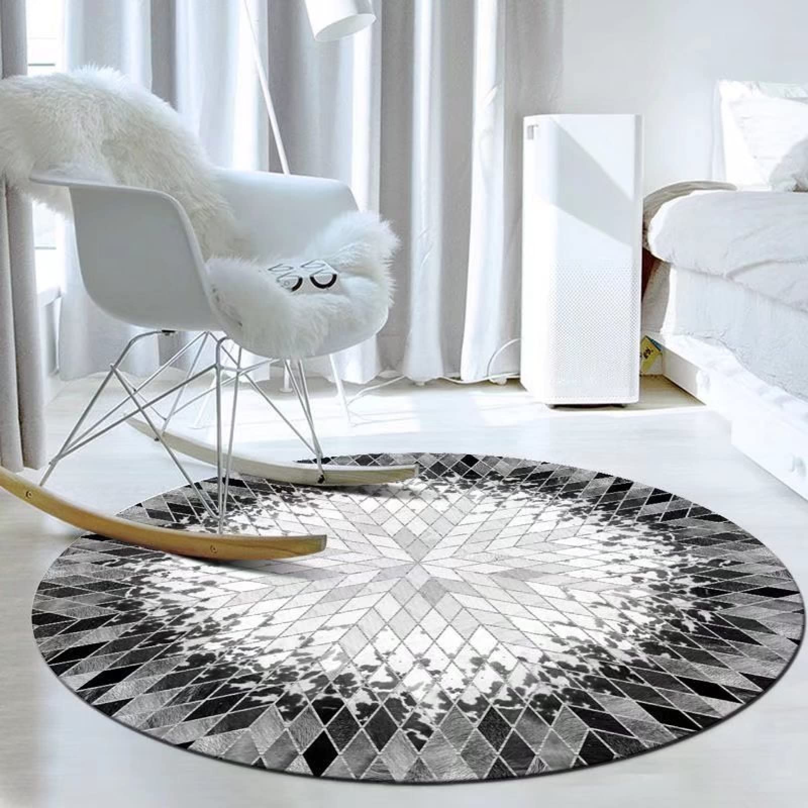 Tapis rond pour salon et chambre dégradé moderne 200 cm