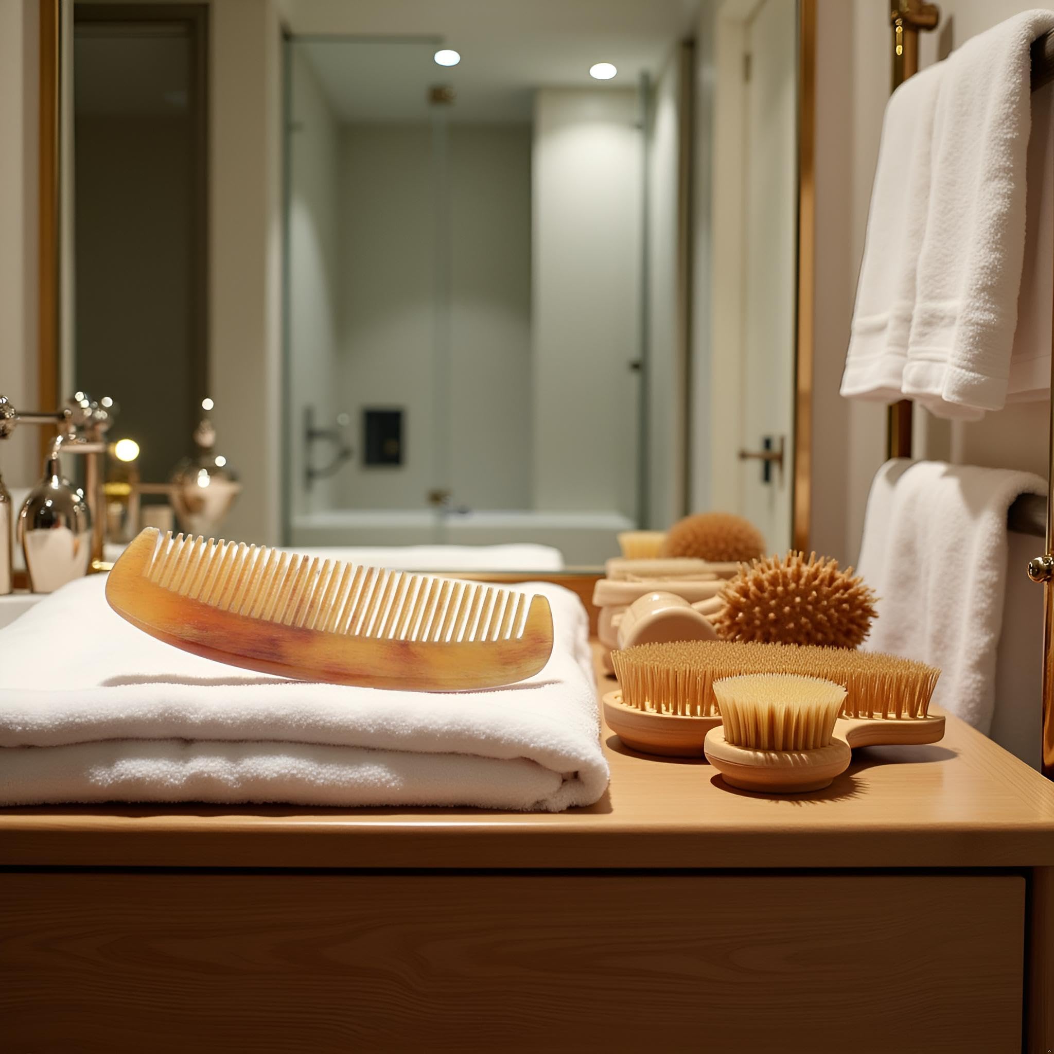 1pc Natural Ox Horn Comb Of Hair No Static Health Care Hair Brush Hairdressing Comb For Hairs,Size2,Hairs Cares,Small in Size,Hairs Combs Beauty and Personal Care,Styling Tools and Appliances