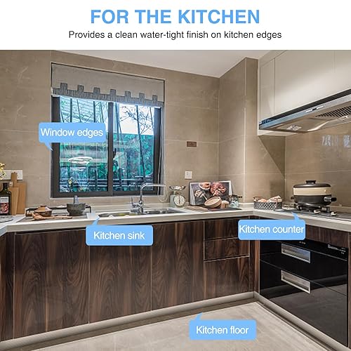 Miniatura 7 de Cinta de calafateo para baño y cocina, cinta autoadhesiva impermeable, tira de calafateo de inodoro, cinta de sellado de bañera, sellador de baño de