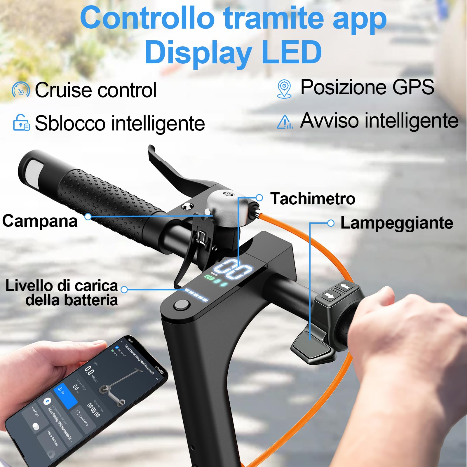 T3 Monopattino Elettrico Adulto Ultraleggero Antifurto-35KM Autonomia, 25 Km/h,350W,Indicatore di Direzione, e App, 8.5" Pneumatici Solidi,E-Scooter Pieghevole, Sistema Controllo Doppia Frenata