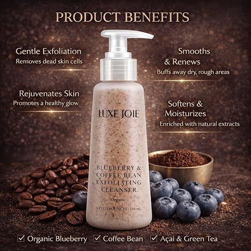 Miniatura 4 de LuxeJoie Limpiadores faciales (limpiador de arándanos y granos de café 5oz)