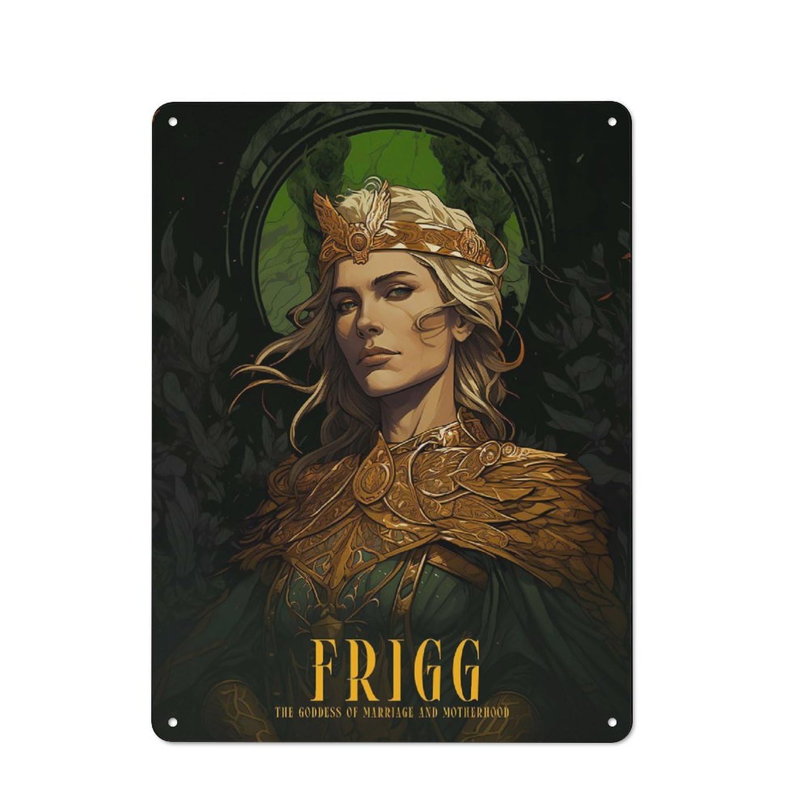 Junmoney Frigg Metal Plaque 40X30cm With For Garage Wall, Rustic Decor, For Vintage Wall Decor Fans, For Themed Room Decoration