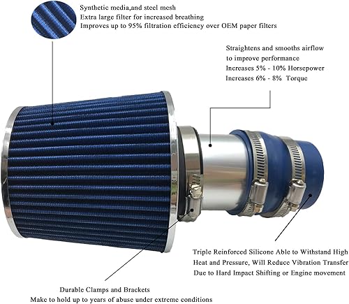 Miniatura 2 de Kit de tubería de admisión de aire frío con tubo de entrada corto de 7 cm con filtro para Volkswagen Jetta Beetle Golf 1.8L 1.9L 2.0L 2.8L de