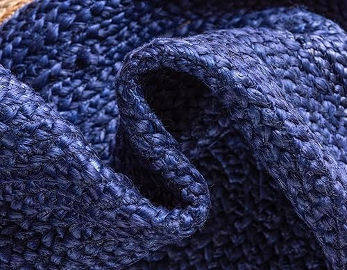 Miniatura 7 de DecorAvenue Colección de yute trenzado hecho a mano, calidad clásica, hecho natural, tejido a mano con color sólido (naturalazul marino, 10 pies x