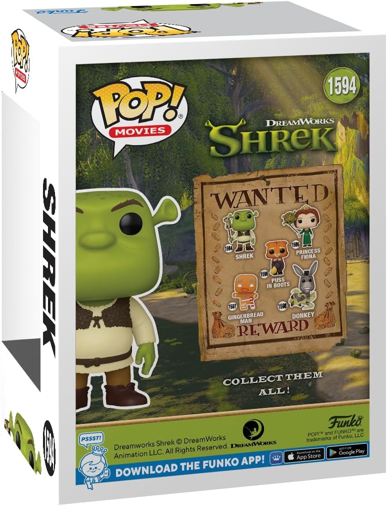 Funko POP! Movies: Shrek Dream Works 30th - Shrek with Snake - Collectable Vinyl Figure - Gift Idea - Official Merchandise - for Kids & Adults - Movies Fans - Model Figure for Collectors and Display