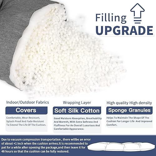 Miniatura 2 de ROFIELTY Cojín de banco de 42 x 16 pulgadas, cojines para muebles de patio, cojín de asiento antideslizante para interiores y exteriores, cojín de
