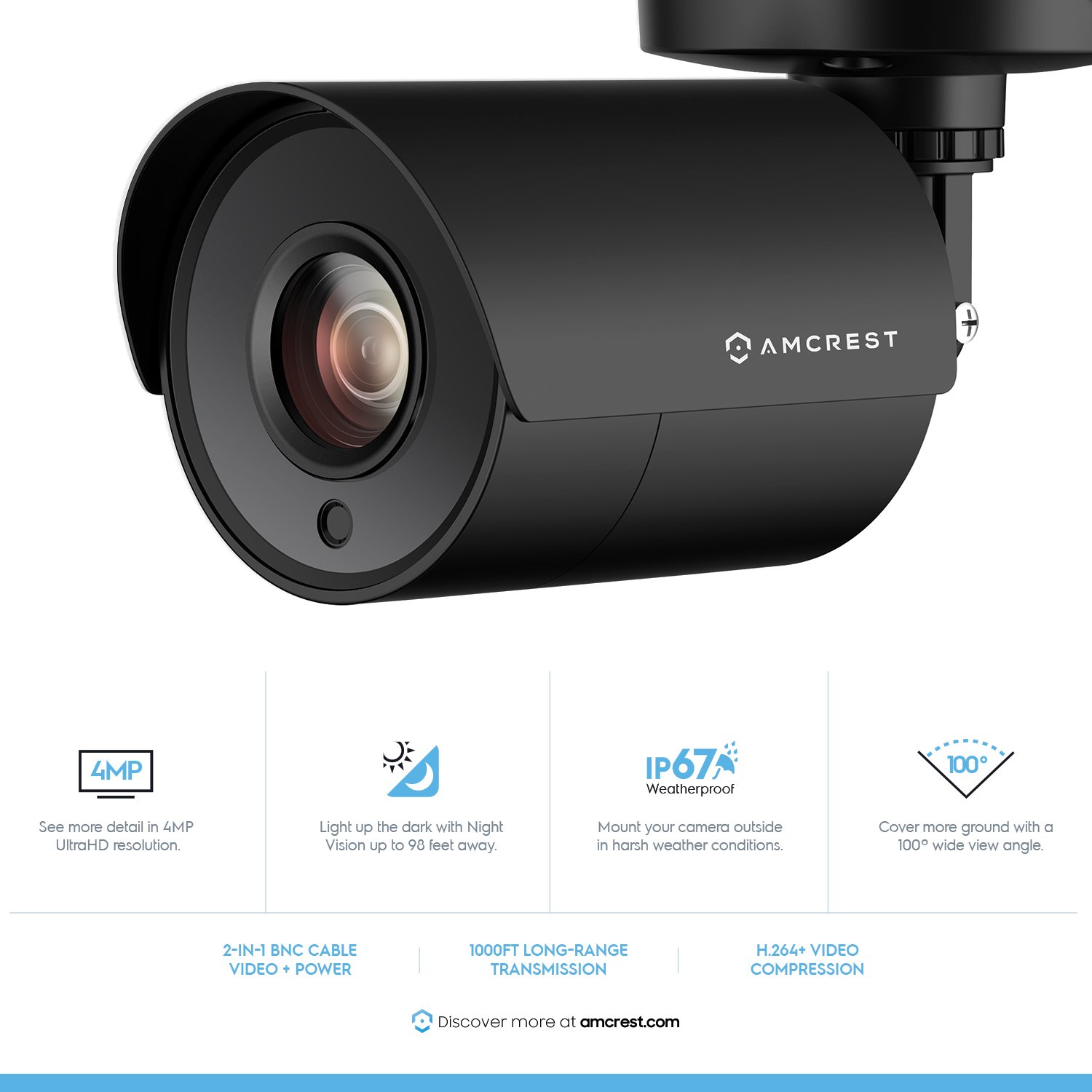 Amcrest UltraHD 4MP 4CH Home Security Camera System with 4 x 4