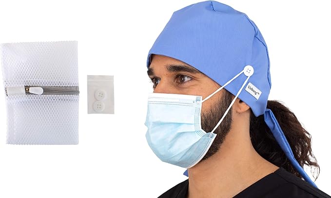 UNBURG Scrub Cap with Buttons for Women 