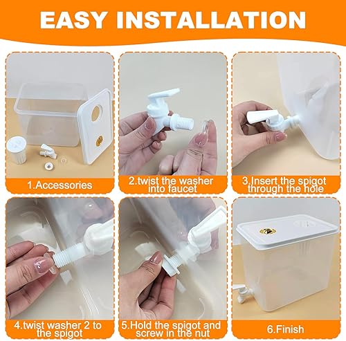 Miniatura 3 de Dispensador de bebidas para nevera de 2 galones con tapa a prueba de fugas, filtro de pantalla, contenedor de jugo sellado de plástico para