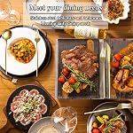 Evanda Gold Cutlery Set 40 Piece Service for 8, Gold Titanium Plating Stainless Steel Silverware Set, Include Knives Forks Spoons Set, Idea Gift for Home and Wedding, Dishwasher Safe