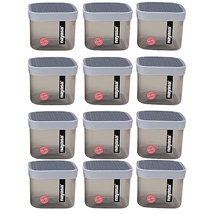 Nayasa Fusion Container 750 ML, Pack Of 12, Grey