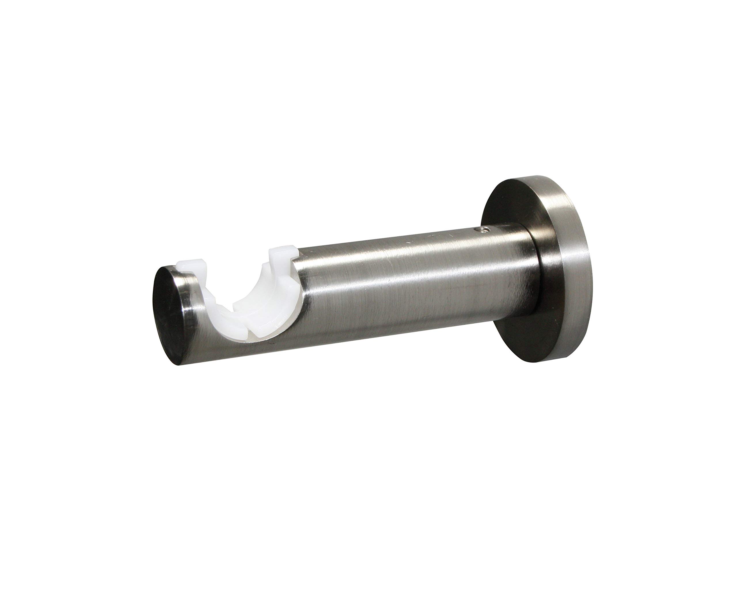 Gardinia Jeu de Tringles à Rideaux Cylindriques Kreta, Ensemble Complet Élégant avec Matériel de Montage, Longueur 120-210 cm, Métal, Aspect Acier Inoxydable (Edelstahl-Optik)