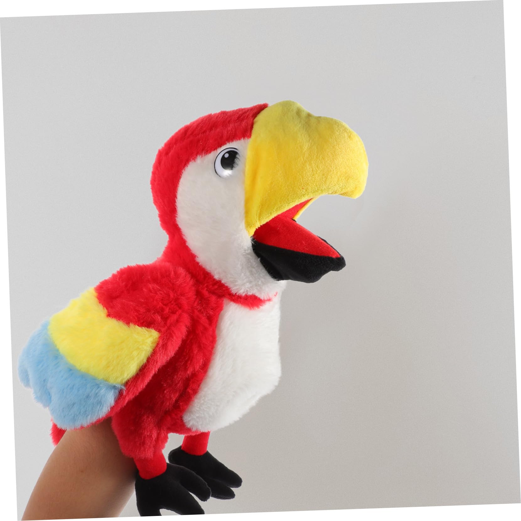 minkissy Marioneta Mano Interactiva Loro de Peluche para Educación Temprana Juguete Didáctico para Muñeco de Mano con Boca Móvil para Aprendizaje Casa o Jardín Infantil