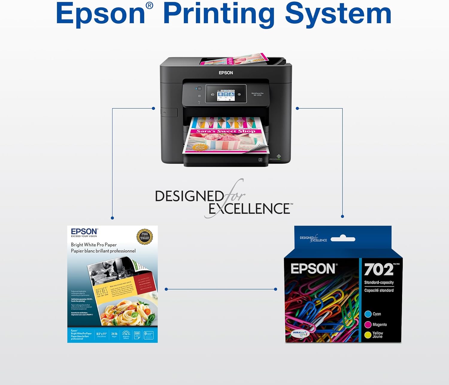 EPSON 702 DURABrite Ultra Ink Standard Capacity Magenta Cartridge (T702320-S) Works with WorkForce Pro WF-3720, 3730, 3733 (Pack of 1)