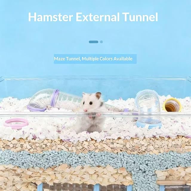 Foto 7 de 8 de Túnel y kit de conexión para hámsters 2 juegos transparentes exteriores de plástico accesorios