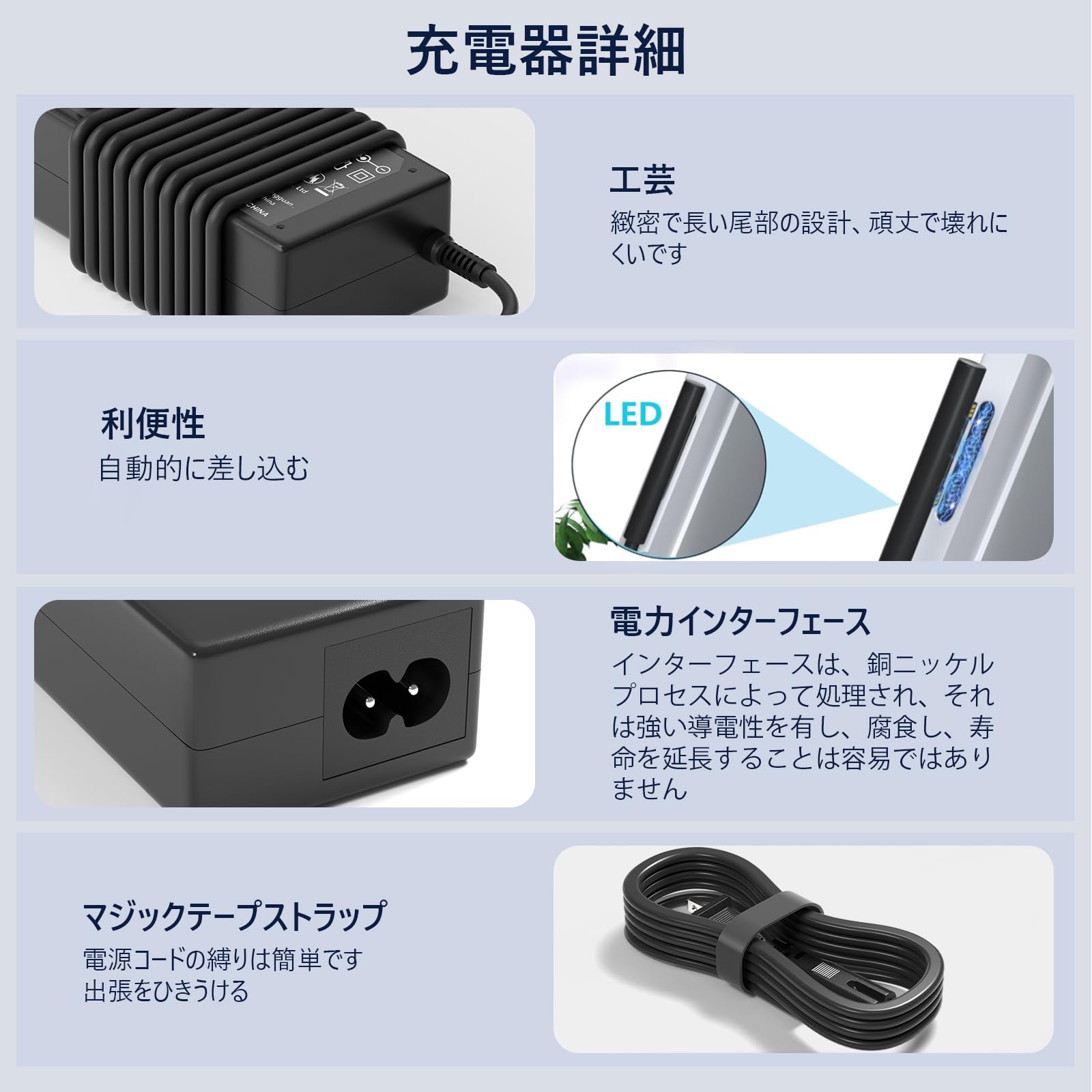 Amazon.co.jp: 65W 充電器 サーフェスSurfaceの互換性あり、パソコン