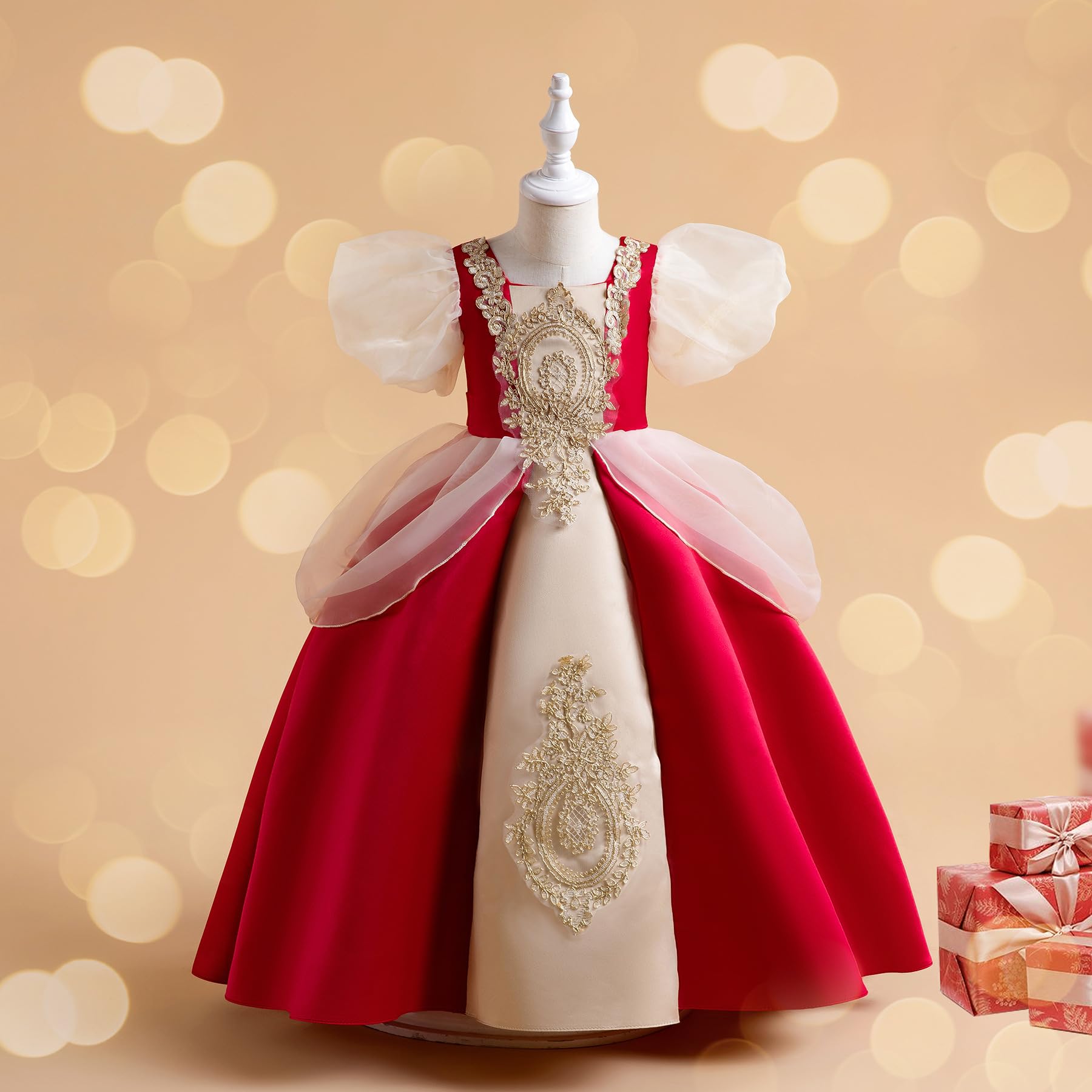 Dziewczęce krótkie sukienki w stylu vintage sukienki dla dzieci sukienki księżniczki z bąbelkowymi rękawami długie sukienki dla dziewczynek