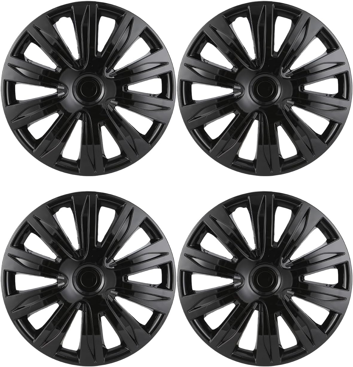 ABX Hubcap Wheel Covers Hub Caps 16 Inch Set of 4 Black Universal Wheel Rim Cover R16 Stylish Car Decor Wheel Covers