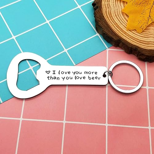 Miniatura 3 de Regalo del día del padre para papá, regalo personalizado para novio, regalo para novio, con texto en inglés "I Love You More Than You Love", llavero