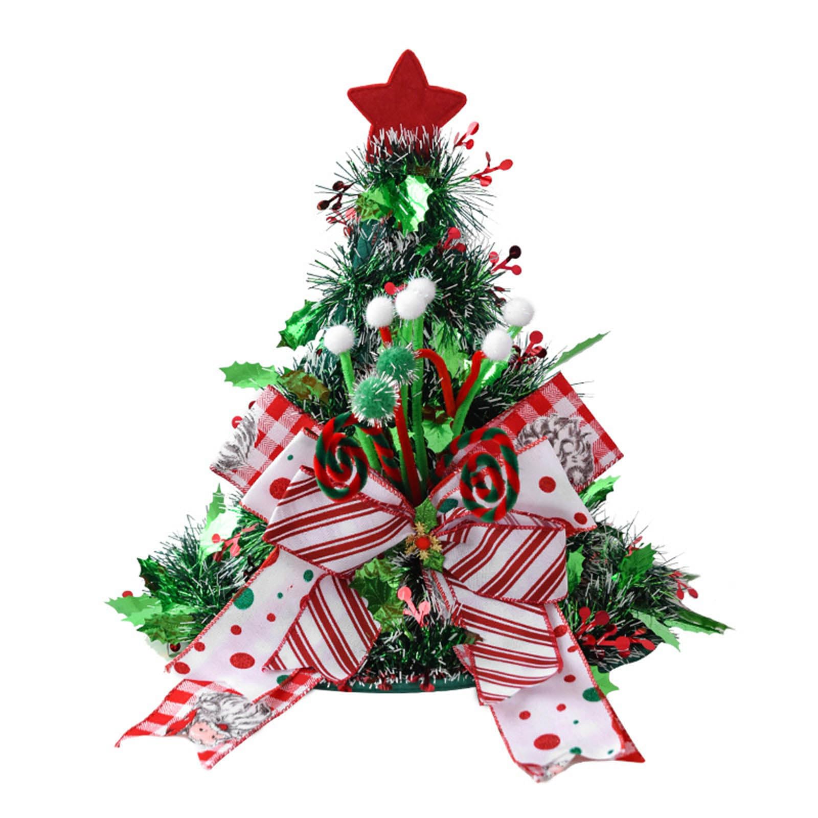 Tsophreniq Portable Santa Hat Tree Fabric Christmas Decoration for Indoor/Outdoor Holiday Celebrations Santa Hat Tree Toppers Ornament