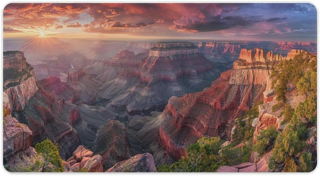 FoRes American Grand Canyon Large Mouse Pads Gaming Non-Slip Rubber Base Desk Mat Laptop Computer Accessories Supplies Writing Pad for Office Home 40X75cm, Style