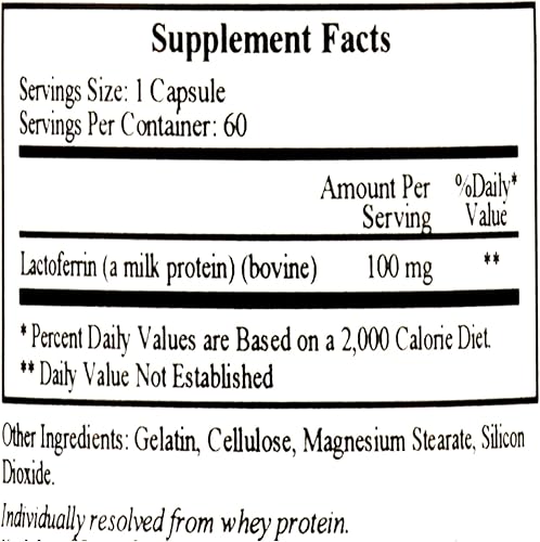 Miniatura 2 de Ecological Formulas - Lactoferrina 100 mg 60 cápsulas
