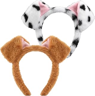 2pcs Cute Dog Headbands for Women Girls, Puppy Dog Animal Headband for Adult Fluffy Hair Accessories for Party Supplies Gift